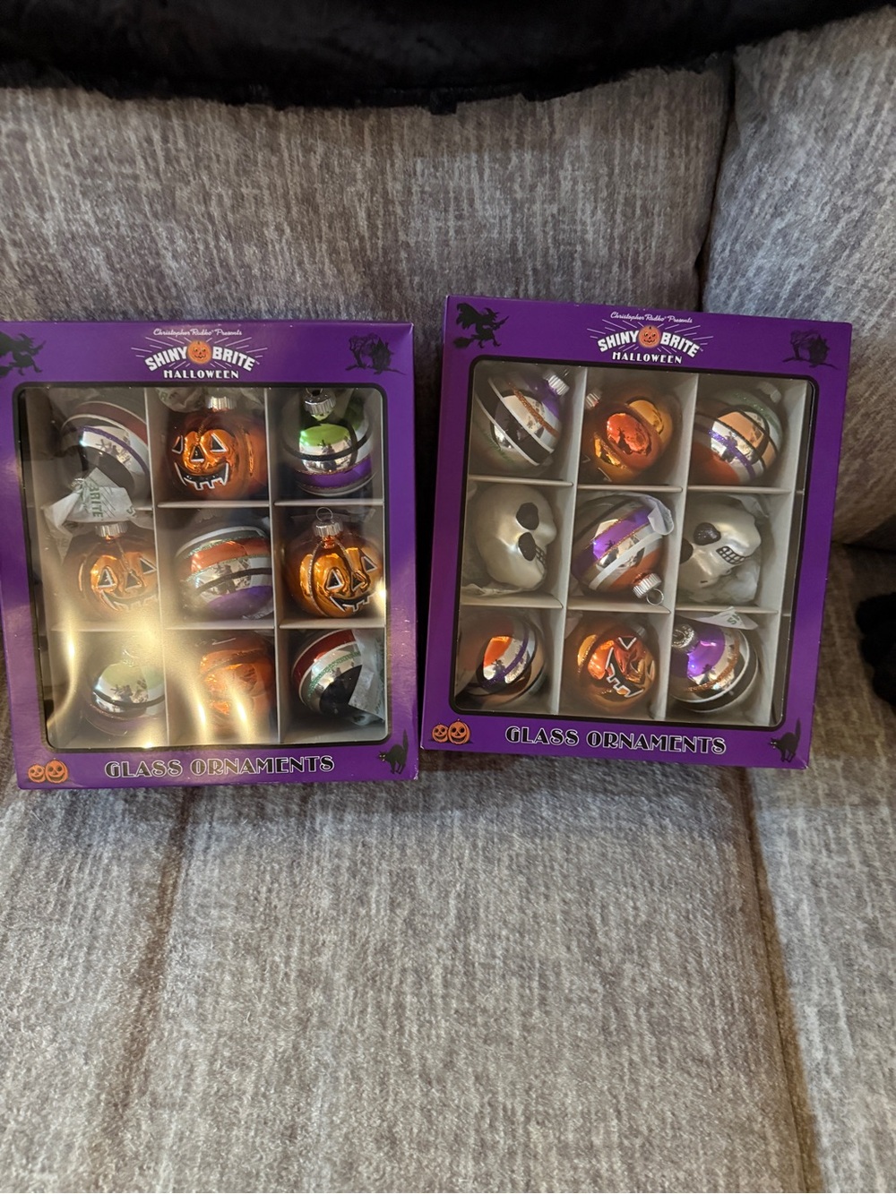 Shiny Brite Halloween Glass Ornaments Larger Size